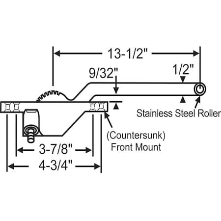 Strybuc TRUTH'S LH SGLE.ARM OP.13-1/2" 36-431-1
